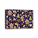 Winter-seamless-patterns-with-gingerbread-cookies-holiday-background Mini Canvas 6  x 4  (Stretched) View1