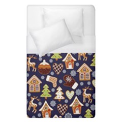 Winter-seamless-patterns-with-gingerbread-cookies-holiday-background Duvet Cover (single Size) by Vaneshart