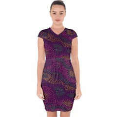 Colorful-abstract-seamless-pattern Capsleeve Drawstring Dress 