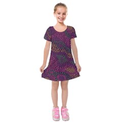 Colorful-abstract-seamless-pattern Kids  Short Sleeve Velvet Dress