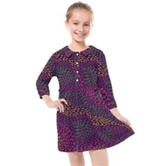 Colorful-abstract-seamless-pattern Kids  Quarter Sleeve Shirt Dress by Vaneshart