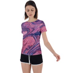 Abstract-colorful-painting-background-closeup Back Circle Cutout Sports Tee