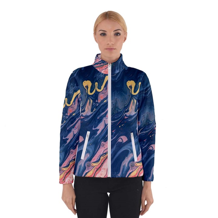 Liquid-abstract-paint-texture Winter Jacket