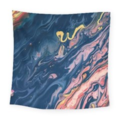 Liquid-abstract-paint-texture Square Tapestry (large) by Vaneshart