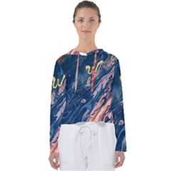 Liquid-abstract-paint-texture Women s Slouchy Sweat