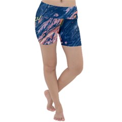 Liquid-abstract-paint-texture Lightweight Velour Yoga Shorts