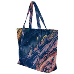 Liquid-abstract-paint-texture Zip Up Canvas Bag