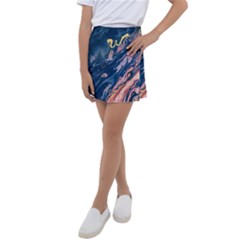 Liquid-abstract-paint-texture Kids  Tennis Skirt