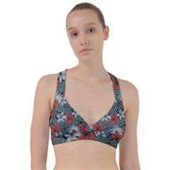 Seamless-floral-pattern-with-tropical-flowers Sweetheart Sports Bra by Vaneshart