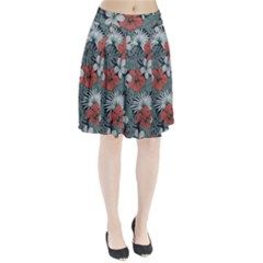 Seamless-floral-pattern-with-tropical-flowers Pleated Skirt by Vaneshart