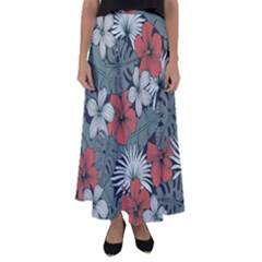 Seamless-floral-pattern-with-tropical-flowers Flared Maxi Skirt by Vaneshart