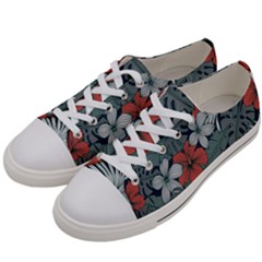 Seamless-floral-pattern-with-tropical-flowers Women s Low Top Canvas Sneakers by Vaneshart