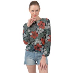 Seamless-floral-pattern-with-tropical-flowers Banded Bottom Chiffon Top by Vaneshart