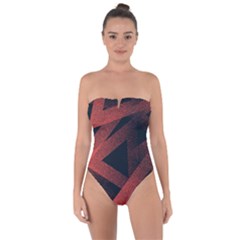 Stippled Seamless Pattern Abstract Tie Back One Piece Swimsuit