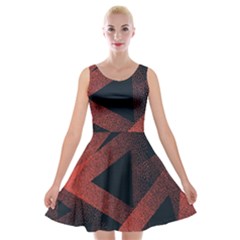 Stippled Seamless Pattern Abstract Velvet Skater Dress