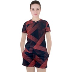 Stippled Seamless Pattern Abstract Women s Tee And Shorts Set