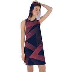 Stippled Seamless Pattern Abstract Racer Back Hoodie Dress