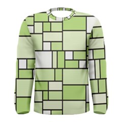 Green-geometric-digital-paper Men s Long Sleeve Tee