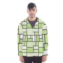 Green-geometric-digital-paper Men s Hooded Windbreaker