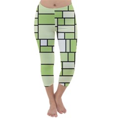 Green-geometric-digital-paper Capri Winter Leggings 