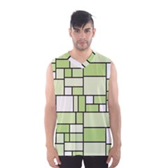 Green-geometric-digital-paper Men s Basketball Tank Top by Vaneshart