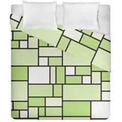 Green-geometric-digital-paper Duvet Cover Double Side (california King Size)