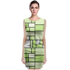 Green-geometric-digital-paper Classic Sleeveless Midi Dress