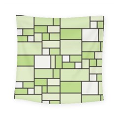 Green-geometric-digital-paper Square Tapestry (small)