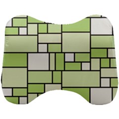 Green-geometric-digital-paper Head Support Cushion by Vaneshart