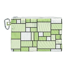 Green-geometric-digital-paper Canvas Cosmetic Bag (large)