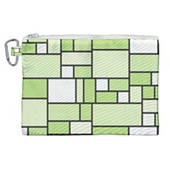 Green-geometric-digital-paper Canvas Cosmetic Bag (xl)