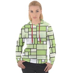 Green-geometric-digital-paper Women s Overhead Hoodie