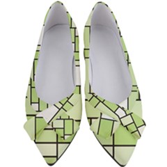 Green-geometric-digital-paper Women s Bow Heels by Vaneshart