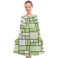 Green-geometric-digital-paper Kids  Midi Sailor Dress