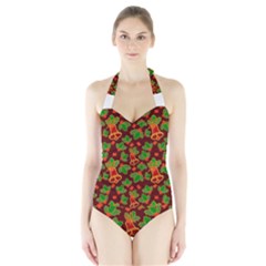 Illustration-christmas-default Halter Swimsuit