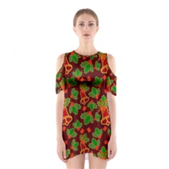 Illustration-christmas-default Shoulder Cutout One Piece Dress