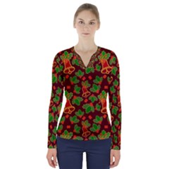 Illustration-christmas-default V-neck Long Sleeve Top