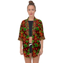 Illustration-christmas-default Open Front Chiffon Kimono