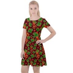 Illustration-christmas-default Cap Sleeve Velour Dress 