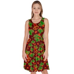 Illustration-christmas-default Knee Length Skater Dress With Pockets