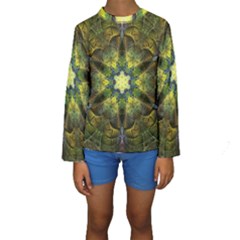 Fractal Fantasy Design Background Kids  Long Sleeve Swimwear by Vaneshart