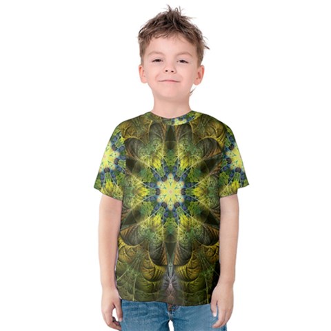 Fractal Fantasy Design Background Kids  Cotton Tee by Vaneshart