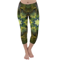 Fractal Fantasy Design Background Capri Winter Leggings 