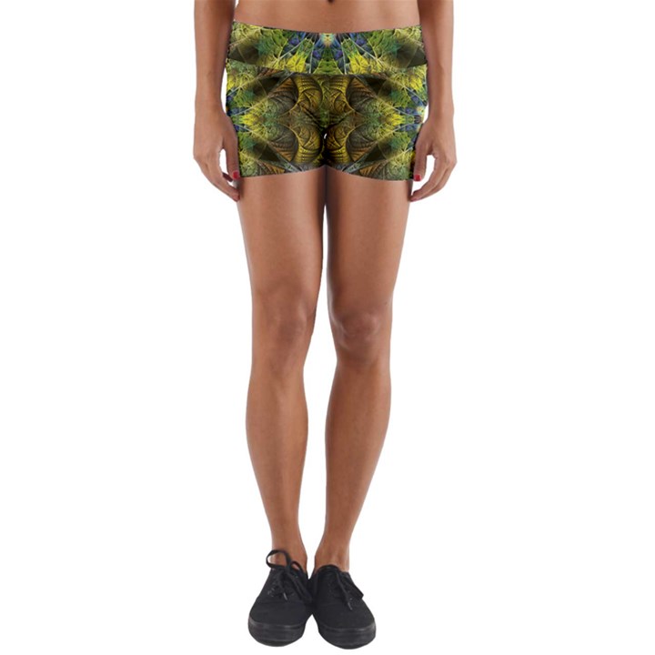 Fractal fantasy design background Yoga Shorts