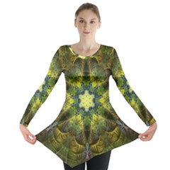 Fractal Fantasy Design Background Long Sleeve Tunic  by Vaneshart