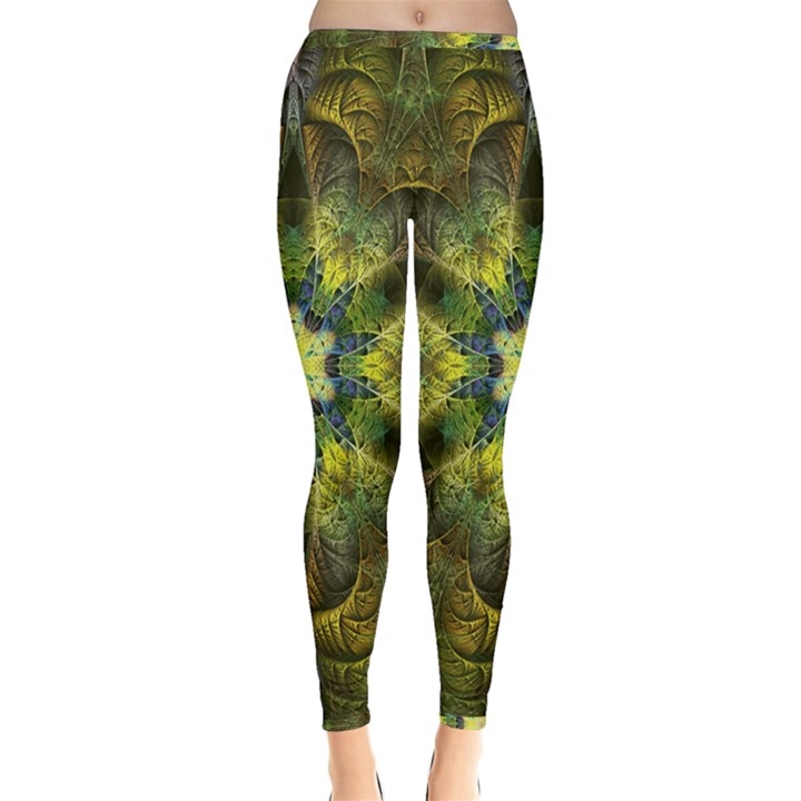 Fractal fantasy design background Inside Out Leggings