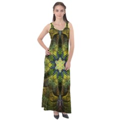 Fractal Fantasy Design Background Sleeveless Velour Maxi Dress