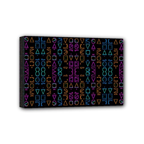 Neon Geometric Seamless Pattern Mini Canvas 6  X 4  (stretched) by dflcprintsclothing