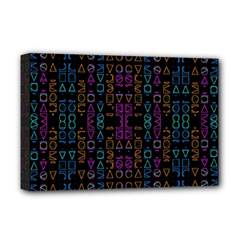 Neon Geometric Seamless Pattern Deluxe Canvas 18  X 12  (stretched) by dflcprintsclothing