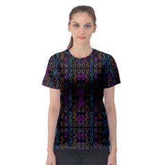 Neon Geometric Seamless Pattern Women s Sport Mesh Tee